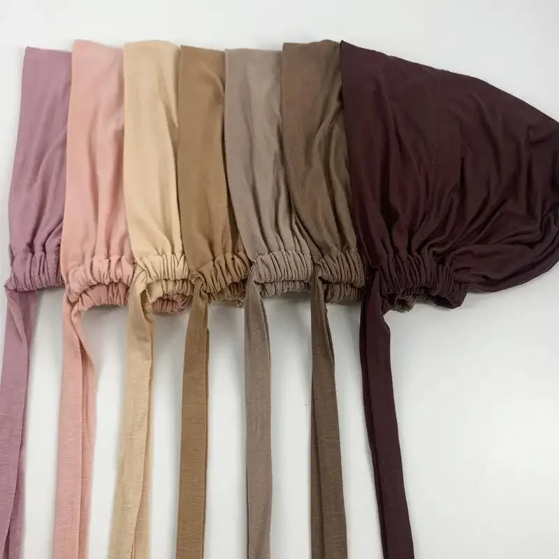 New Soft Modal Muslim Turban Hat Inner Hijab Caps  Islamic Underscarf Bonnet India Hat Female Headwrap Turbante Mujer
