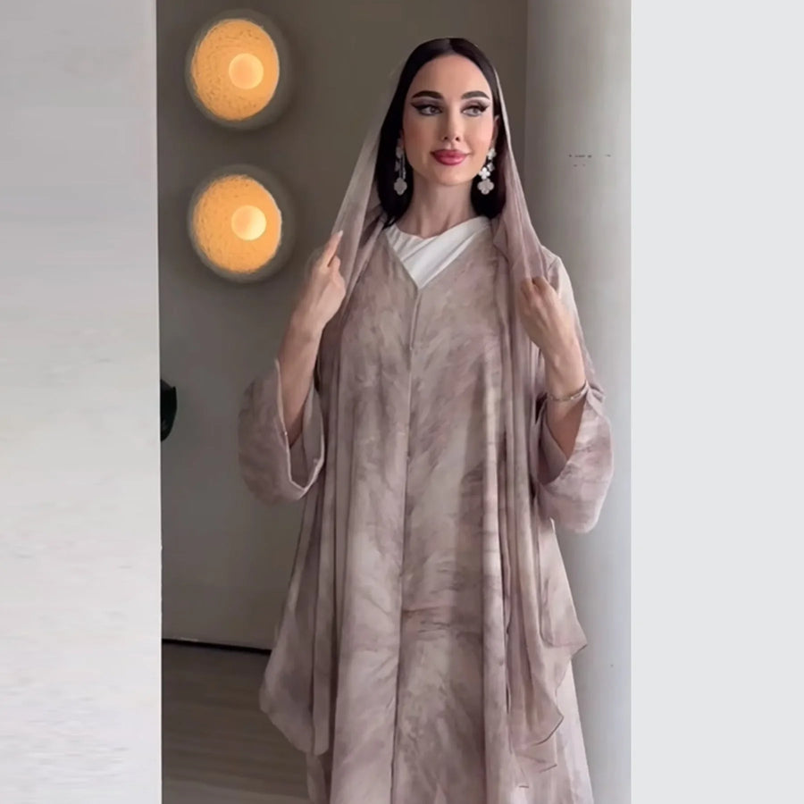 Printed Blessings – Cardigan Scarf Set for the Muslim Woman in America