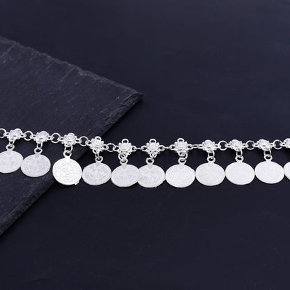 Vintage Coin Tassel Waist Chains For Women Black Crystal Bohemian Ethnic Charms Belly Jewelry India Gypsy Turkey Accessory Gift