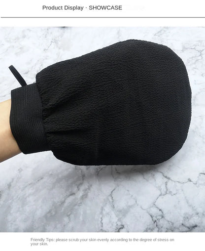 Single Piece Black Bath Towel Gloves Medium Sand Single Layer Double-Sided Massage Bath Towel Back Rub Bath Towel Exfoliate Dead Skin
