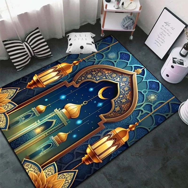 Soft Islamic Prayer Rug for Muslim Women, Elegant Carpet, Home Decoration Portable Prayer