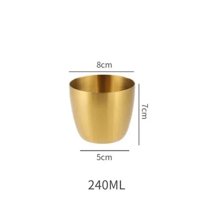 Stainless Steel Cup Stackable Water Coffee Cup Small Portable Wide Mouth Beer Tea Cup Wine Cup Mouthwash Cup