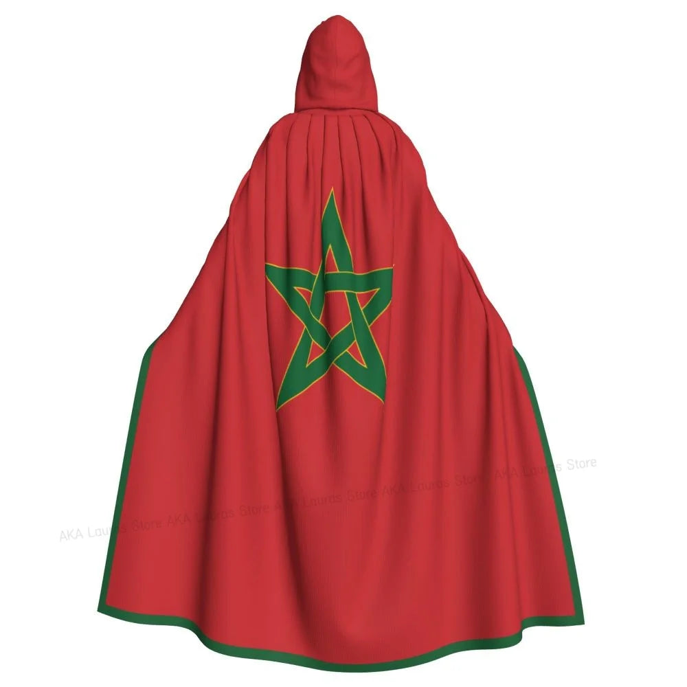 Adult Vampire Cape Hooded Robe Halloween Morocco Cloak Full Length Cosplay