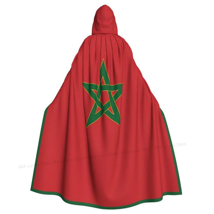 Adult Vampire Cape Hooded Robe Halloween Morocco Cloak Full Length Cosplay