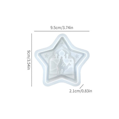 Arabic Star Moon Relief Candle Mold Islamic Mosque Camel Silicone Mold for DIY Gypsum Soap Candle Making Middle Eastern Decor
