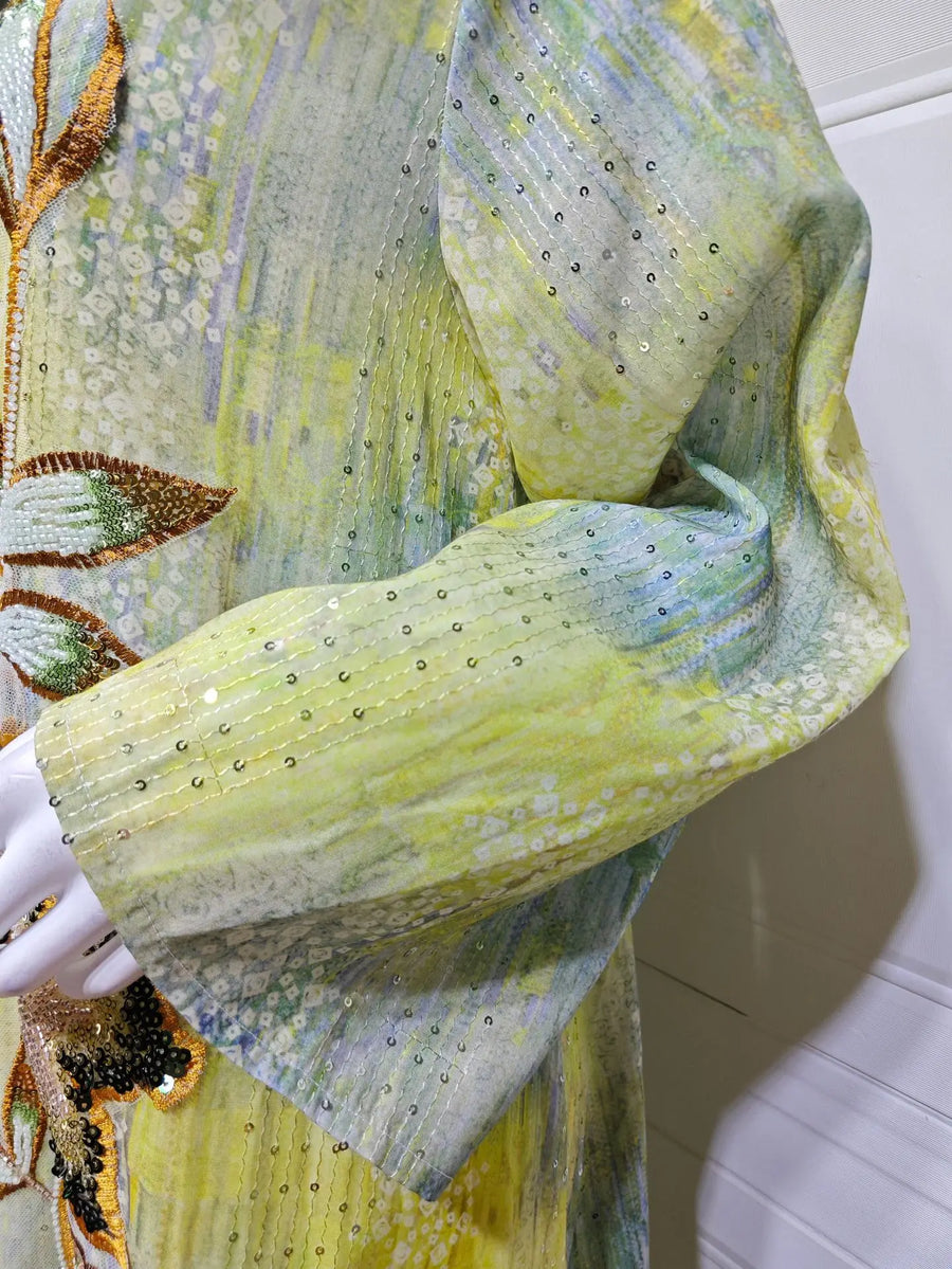 Flowers of Light – The Sequined Eid Djellaba for the Muslim Woman in America