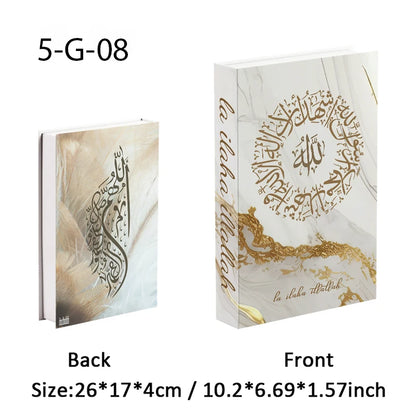 Islamic Kaaba Eid Mosque Luxury Decorative Books Storage Box Fake Book Interior Decoration Coffee Table Ornament Bedroom Decor