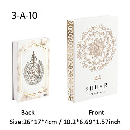 Islamic Ramadan Luxury Fake Book Storage Box Decorative Books Kaaba Mosque Muslims Arch Moroccan Coffee Table Shelf Home Decor