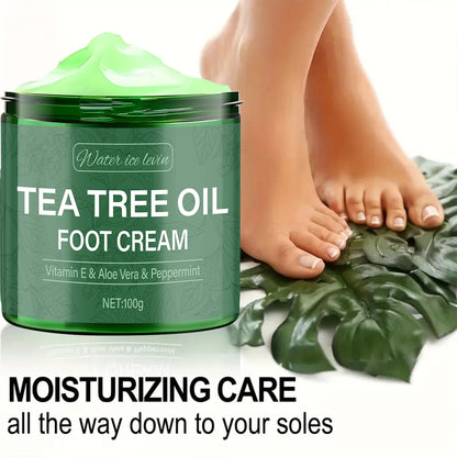 Tea Tree Oil Foot Cream, Vitamin E & Aloe Vera-Infused, Light Texture Moisturizes & Protects Feet for Elastic Skin