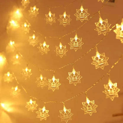 2M 10Lights Eid Mubarak Moon Star Castle Light String Ramadan Kareem Colorful Lights Islamic Muslim Eid Party Decor Lamp String