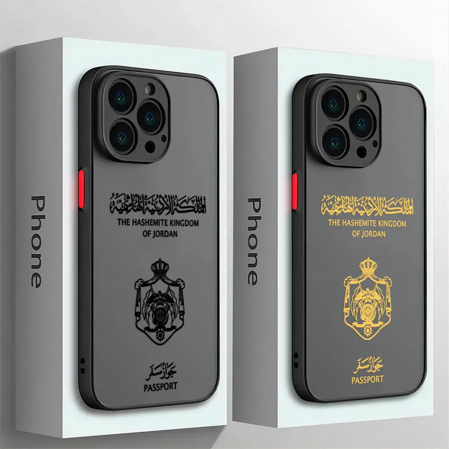 Jordan Passport iPhone Case – Matte Clear Cover with Jordanian Passport Design