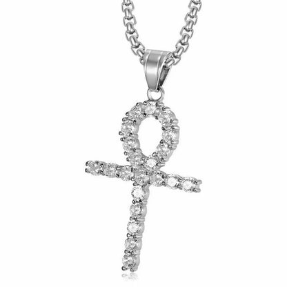 Gold Ankh Cross Pendant – Stainless Steel Key of Life Necklace for Men & Women