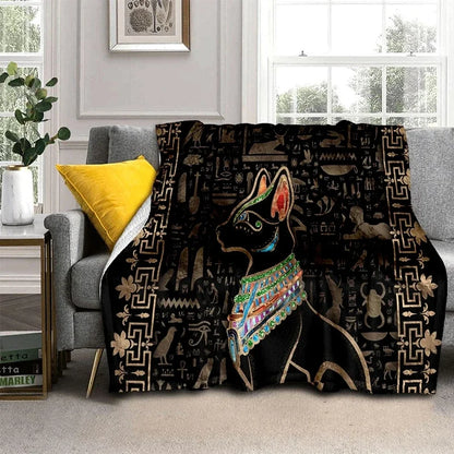 Pharaoh Hieroglyphic Egyptian Mythology Soft Flannel Blanket for Beds Bedroom Sofa Picnic,Throw Blanket for Outdoor Leisure Gift
