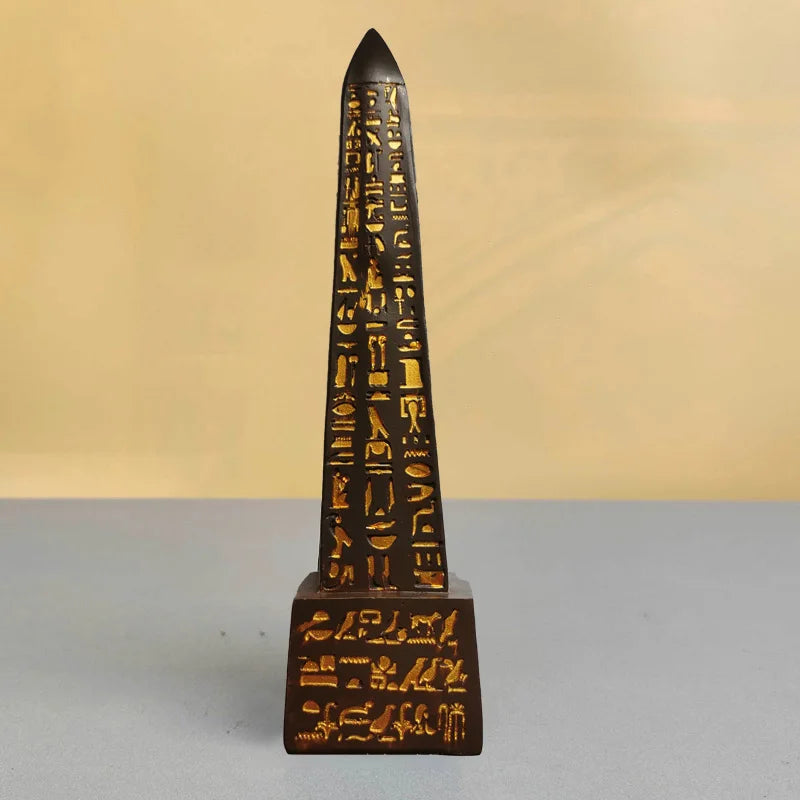 Isis & Obelisk Resin Sculpture – Ancient Egyptian Goddess of Motherhood & Marriage Decor