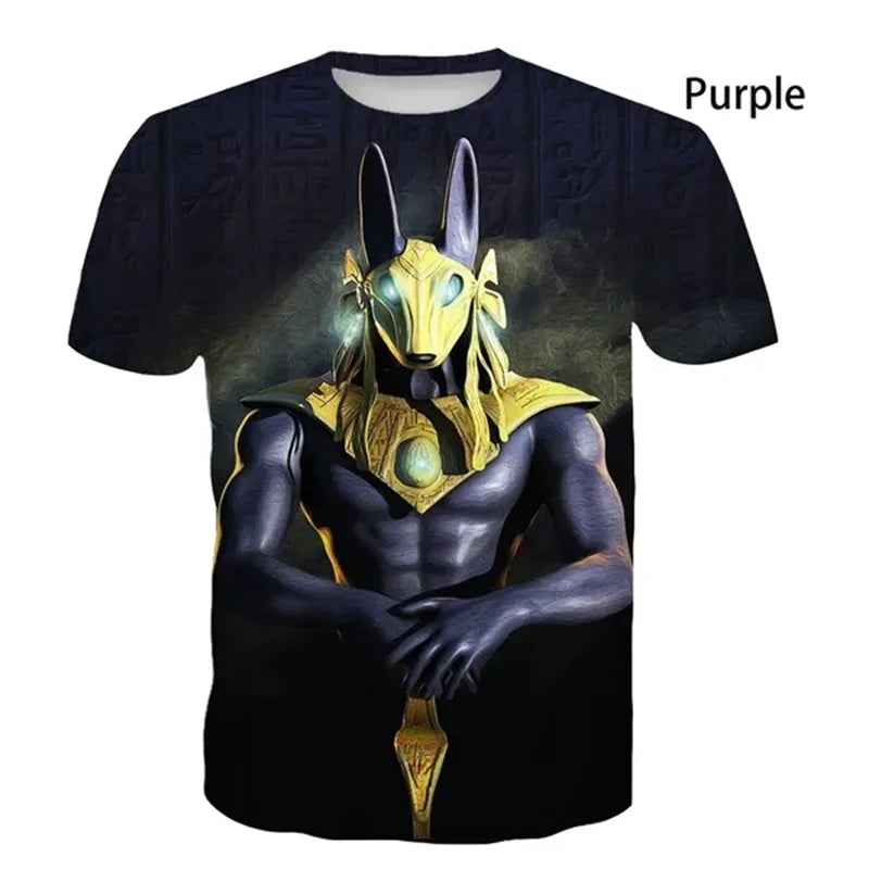 Horus & Anubis 3D T-Shirt – Ancient Egyptian God Print, Men's & Kids' Streetwear