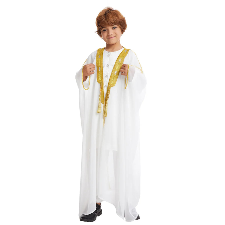 Boys' Eid Dishdasha & Open Abaya – Children's Modest Islamic Robe for Ramadan & Prayer