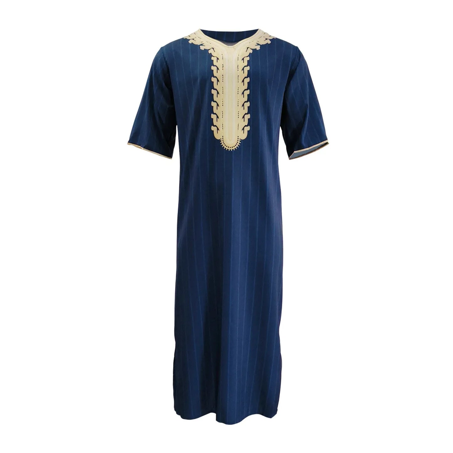 Men's Luxury Graphics Muslim Robes Arab National Loose Casual V-Neck Mid-sleeved Retro Ethnics Jumpsuit Summer M-4XL 2025 New