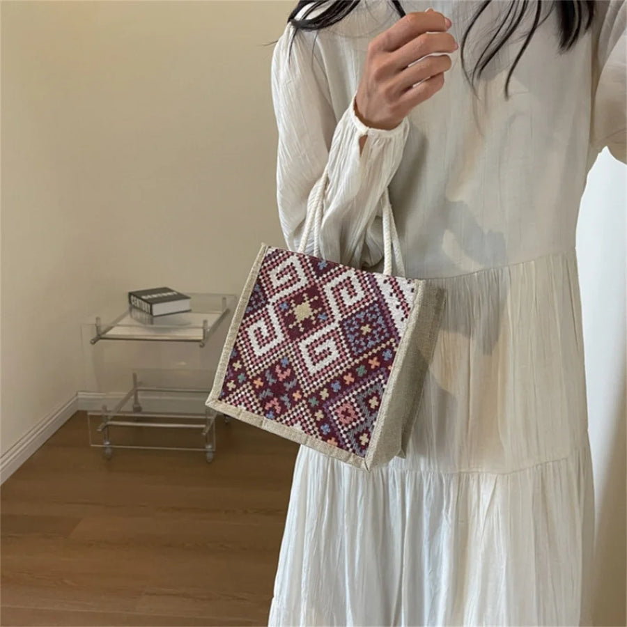 The Linen Garden – Flower Pattern Designer Tote for the Woman on the Move