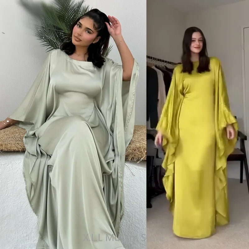 Closed Batwing Abaya Women Muslim Dress Turkish Islamic Dress Women 2024 For Party Kebaya Kaftan Turkey Caftan Marocain Femme