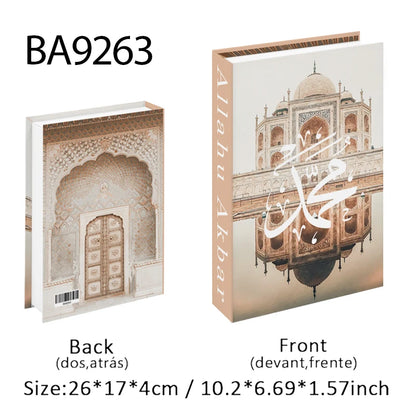 Islamic Kaaba Eid Mosque Luxury Decorative Books Storage Box Fake Book Interior Decoration Coffee Table Ornament Bedroom Decor