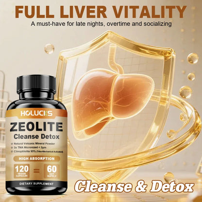 Zeolite Cleanse Detox Supplement, Supports Kidney Repair, Full Body, Liver & Colon Detox, for Mental Clarity & Focus