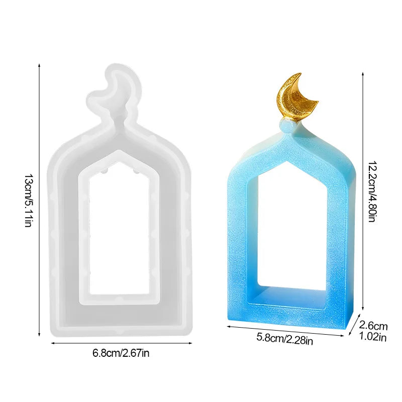 Ramadan Silicone Mold DIY Handmade Craft Eid Gift Home Table Ornament Muslim Party Decoration Supplies Gypsum Cement Candle Mold