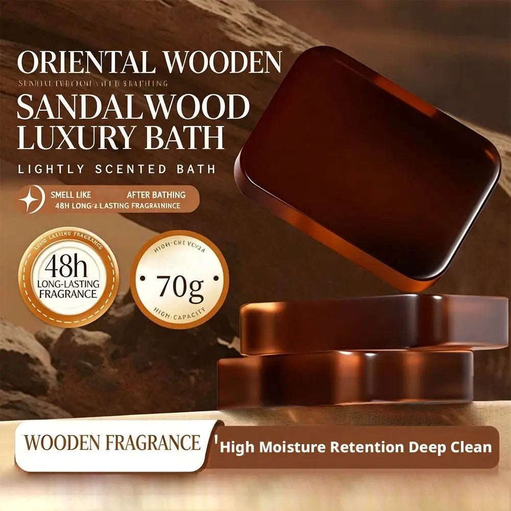 Men's Sandalwood Handmade Soap, three-in-one, Cleansing Soap cleanses face, hair, bathes the whole body, moisturizes1/3/6PCS