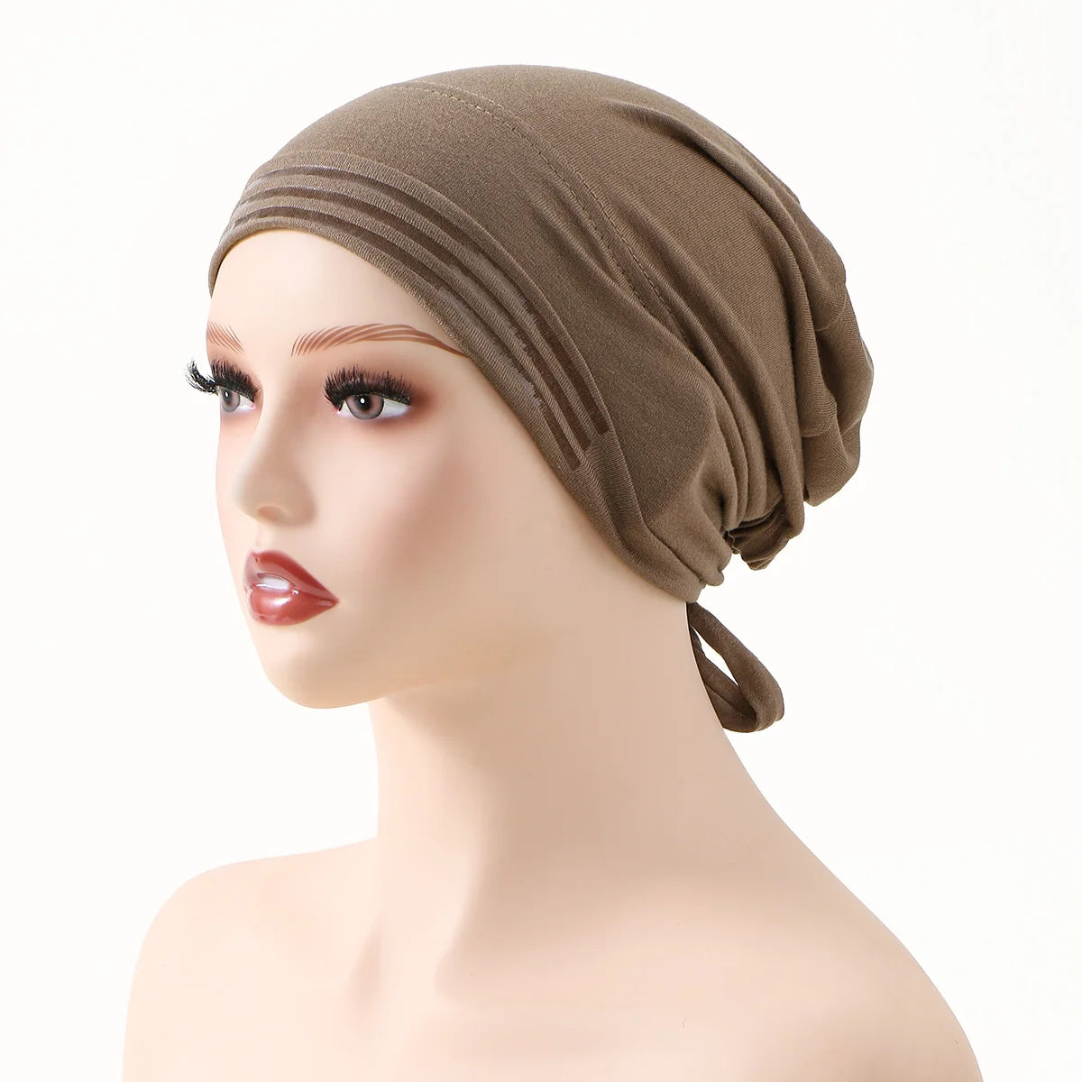 New Muslim Women Non-Slip Hijab Caps Undercap Solid Color Elastic Band Beanie Hat Adjustable Bonnet Hat Inner Cap Bandana Turban