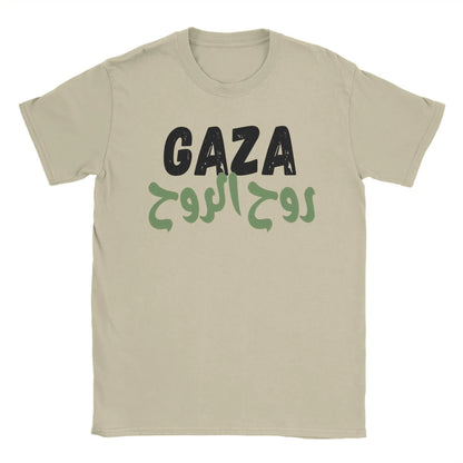 Gaza T Shirt for Men Cotton Humorous T-Shirt Round Collar  Tee Shirt Short Sleeve Clothing Birthday Gift