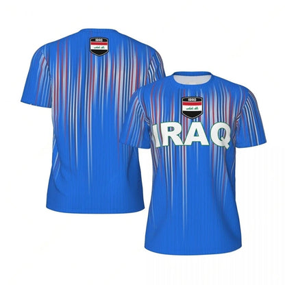 Iraq Flag Graphic Mens Football Jersey Fashion National Emblem 3D Printed Sports T Shirt Casual Oversized Breathable Tees Tops