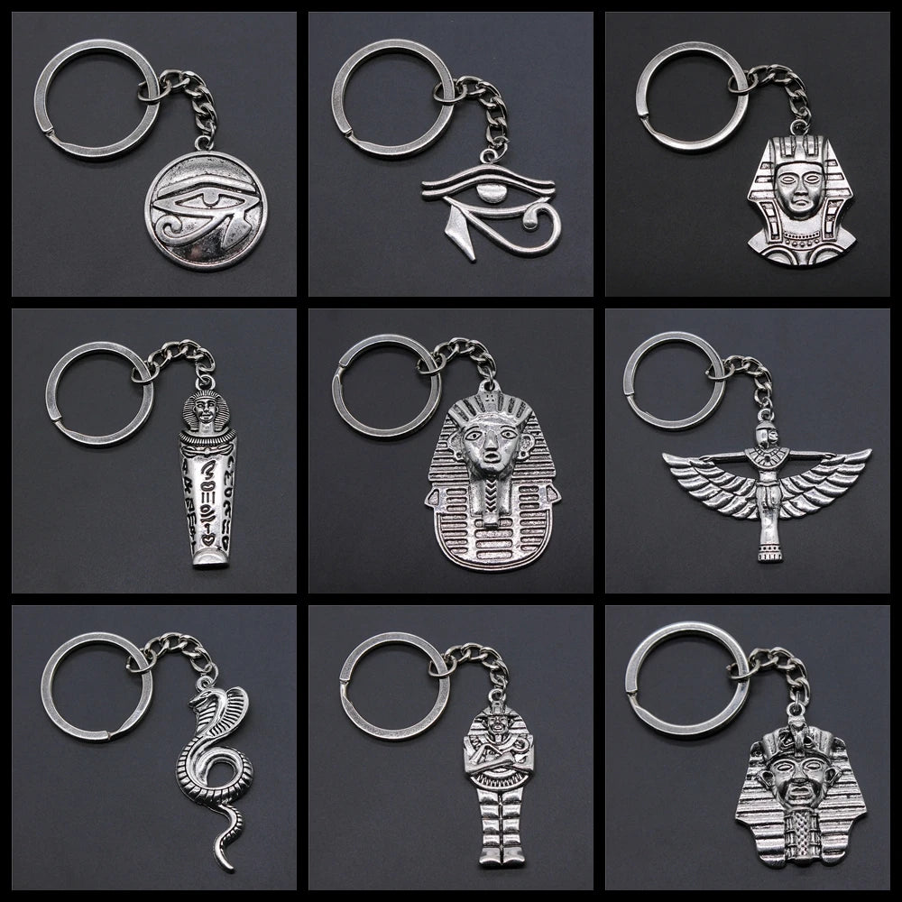 Eye of Horus & Pharaoh Keyring – Egyptian Charm, Creative Gift Accessory