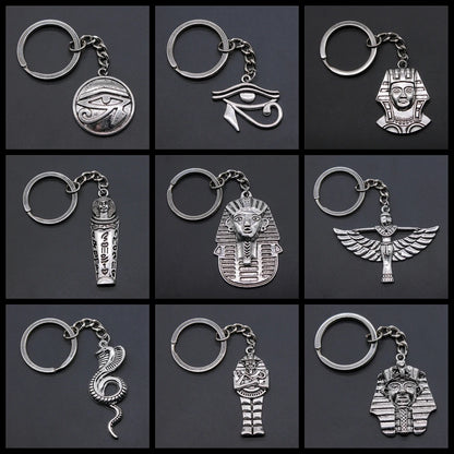 Eye of Horus & Pharaoh Keyring – Egyptian Charm, Creative Gift Accessory