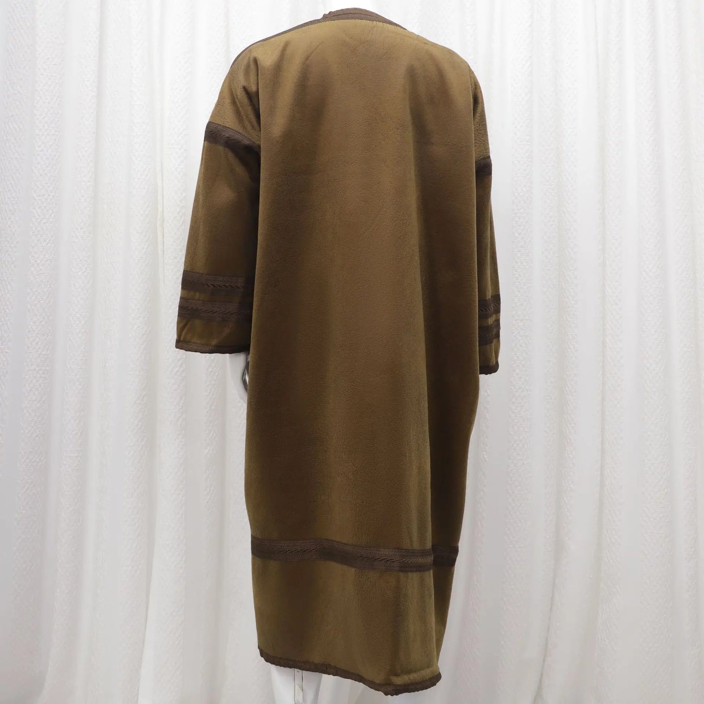 Wholesale Men's Scalp Abaya Men Winter Fur Thicken Suede Men's Robe Cardigan Bisht Muslim Coat Fleece Warm Islam Clothing