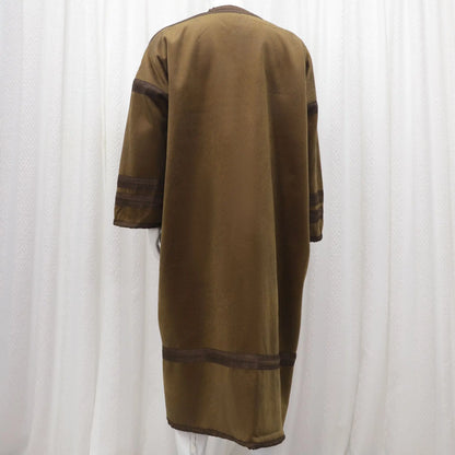 Wholesale Men's Scalp Abaya Men Winter Fur Thicken Suede Men's Robe Cardigan Bisht Muslim Coat Fleece Warm Islam Clothing