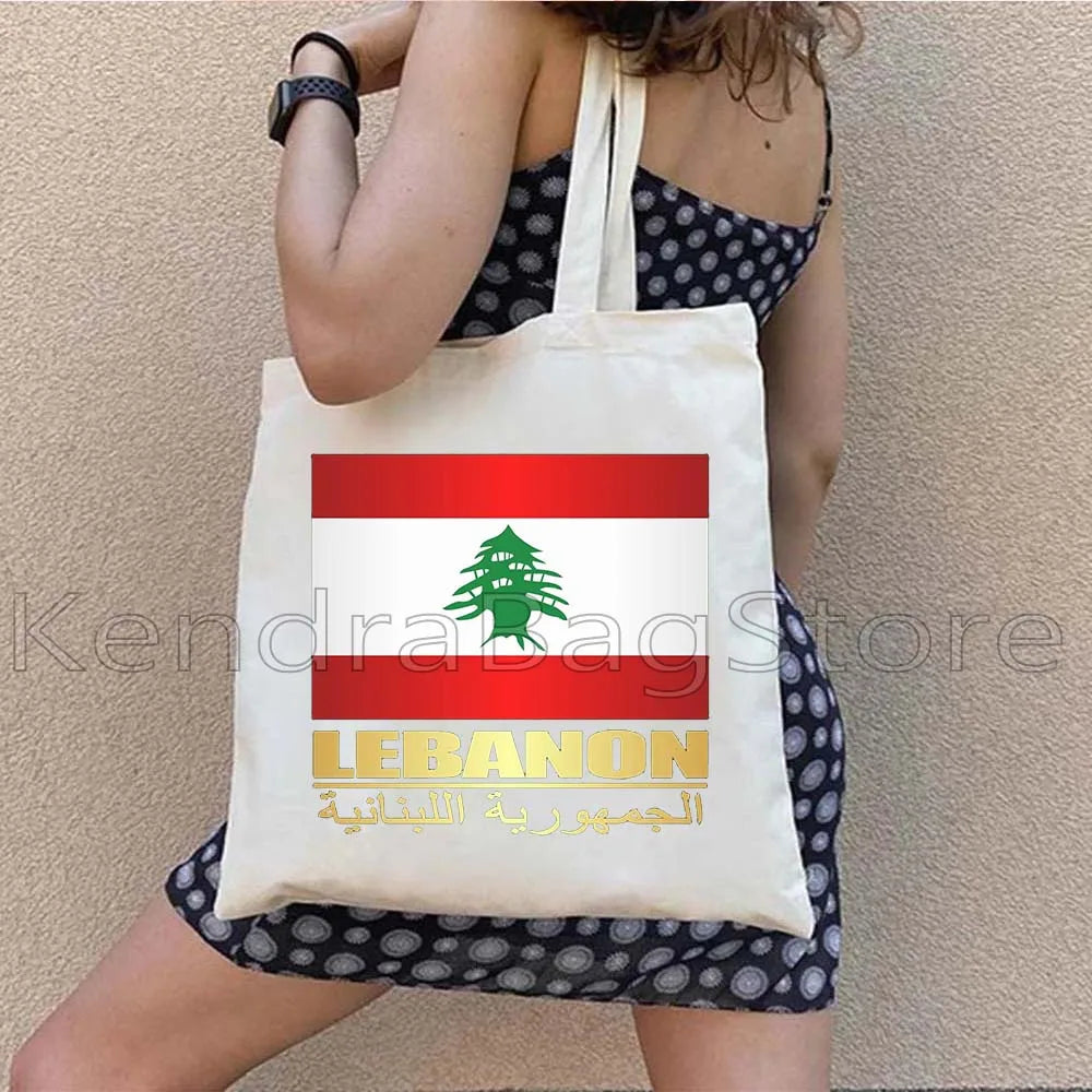 Ya Beirut – Lebanon Flag Heart Canvas Shoulder Tote