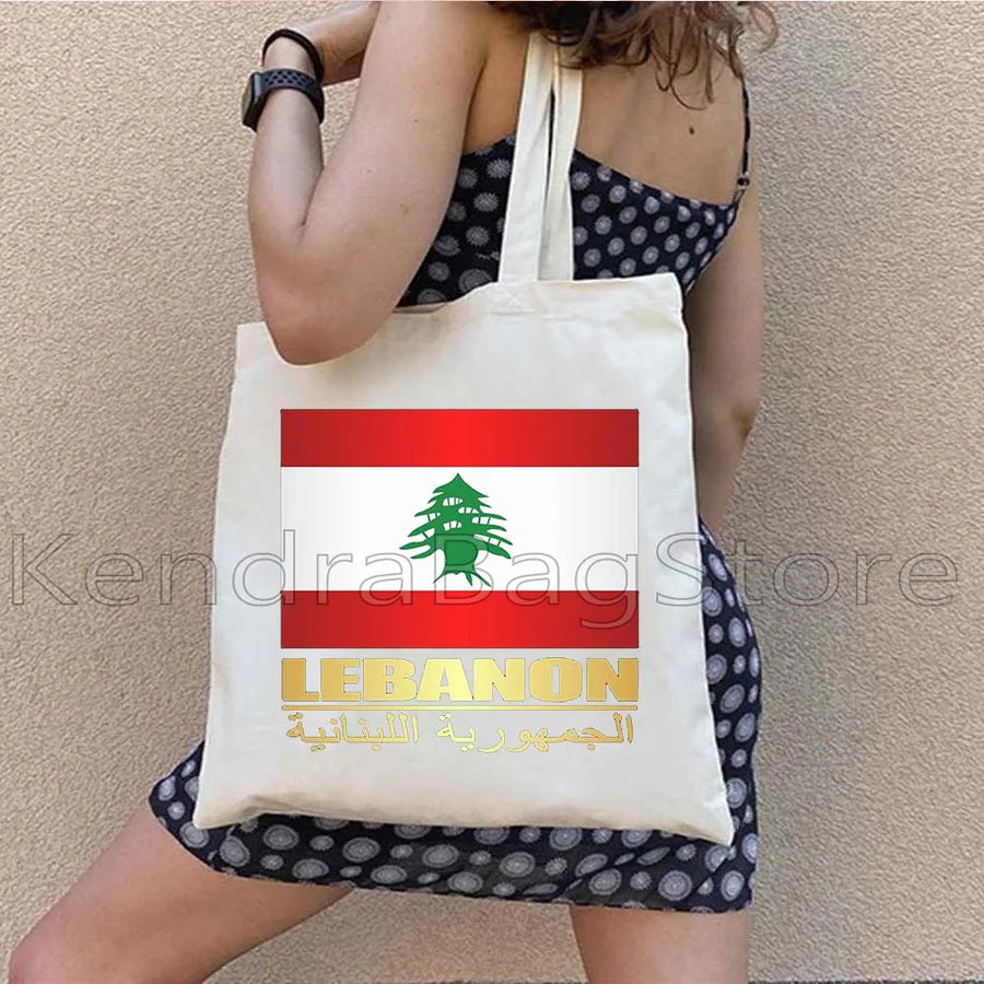 Ya Beirut – Lebanon Flag Heart Canvas Shoulder Tote