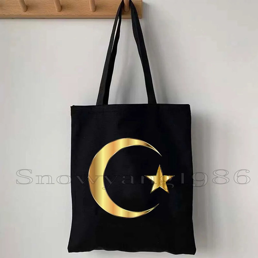Ya Hussain – Iraqi Flag Bismillah Canvas Shoulder Tote