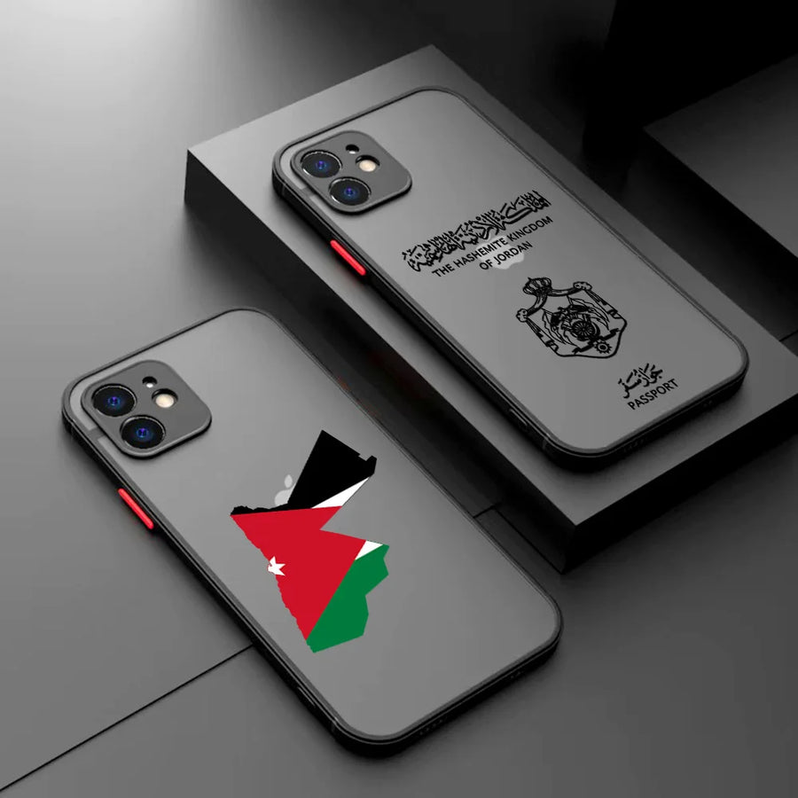 Jordan Passport iPhone Case – Matte Clear Cover with Jordanian Passport Design