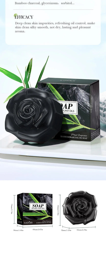1Box Bamboo Charcoal Soap Cleansing The Body Wash Soap Moisturize Control Essential Oil Clean Soap Prevent Dry Skin Hydrating