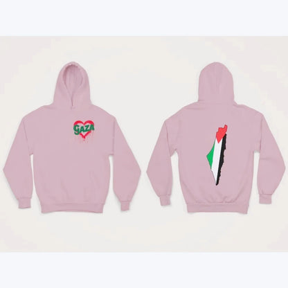 Palestine Hoody A Bleeding Heart and Gaza Map Classic Hoodie Designs Cool Palestine Hoodies Men Women Daily Life Sweatshirts
