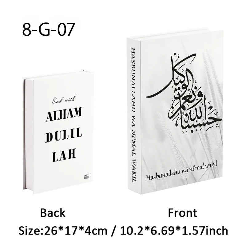 Islamic Kaaba Eid Mosque Luxury Decorative Books Storage Box Fake Book Interior Decoration Coffee Table Ornament Bedroom Decor