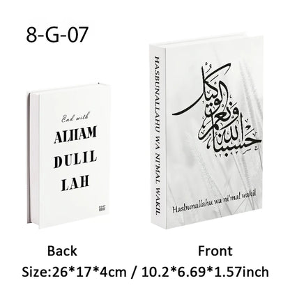 Islamic Kaaba Eid Mosque Luxury Decorative Books Storage Box Fake Book Interior Decoration Coffee Table Ornament Bedroom Decor