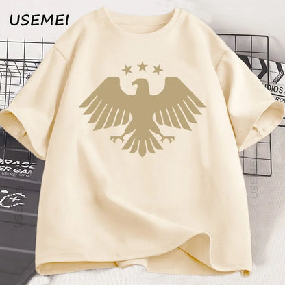 Men's T-Shirt Eagle of Syria Graphic T Shirts Casual Cotton Short Sleeve Syrian T Shirt Man Woman Streetwear Loose Tees