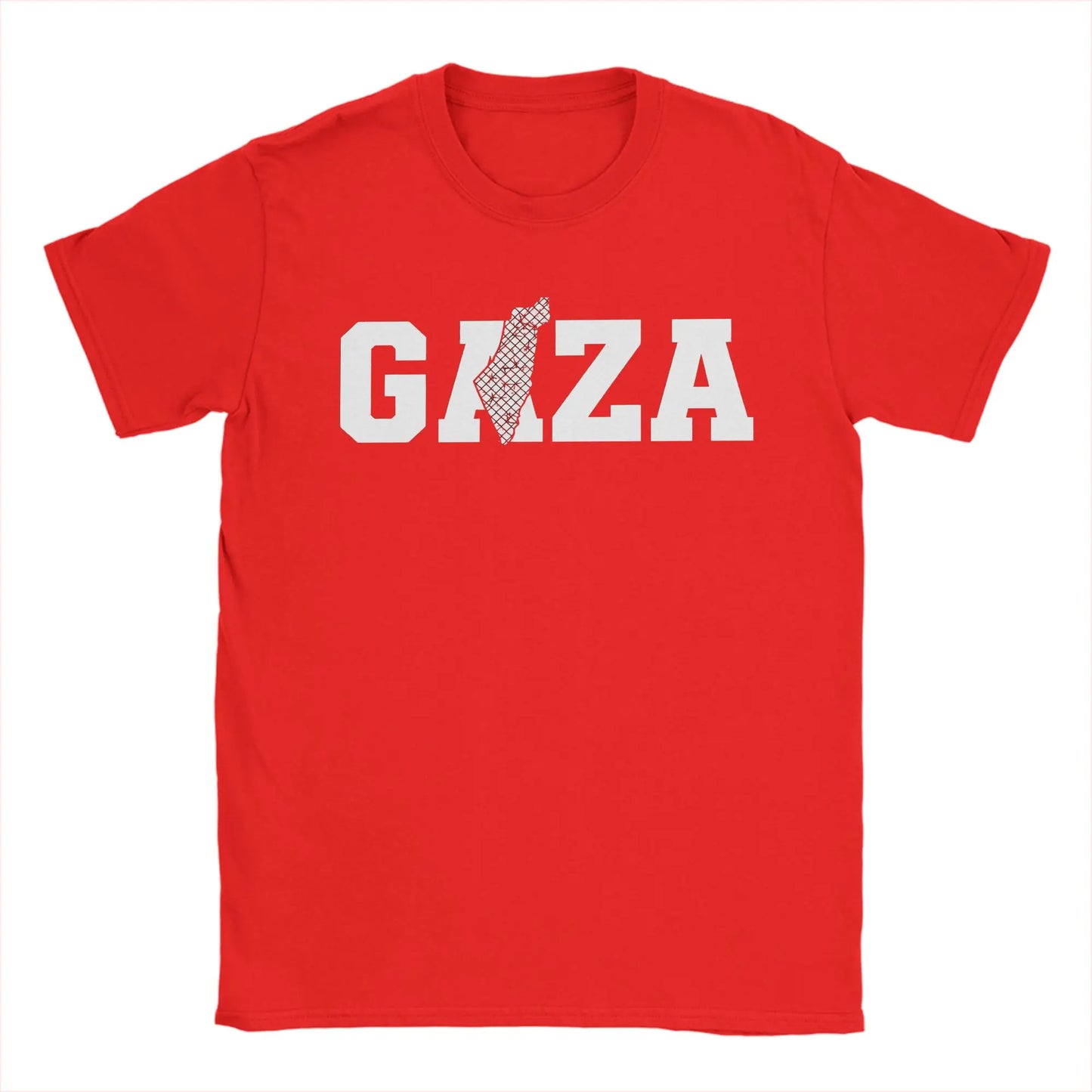 Palestine Gaza Typography T-Shirt Men  Novelty 100% Cotton Tee Shirt O Neck Short Sleeve T Shirt Graphic Clothing