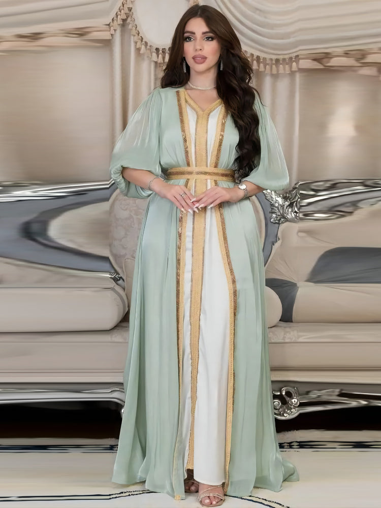 Autumn in Arabia – 2-Piece Button Kaftan Set for the Muslim Woman in America