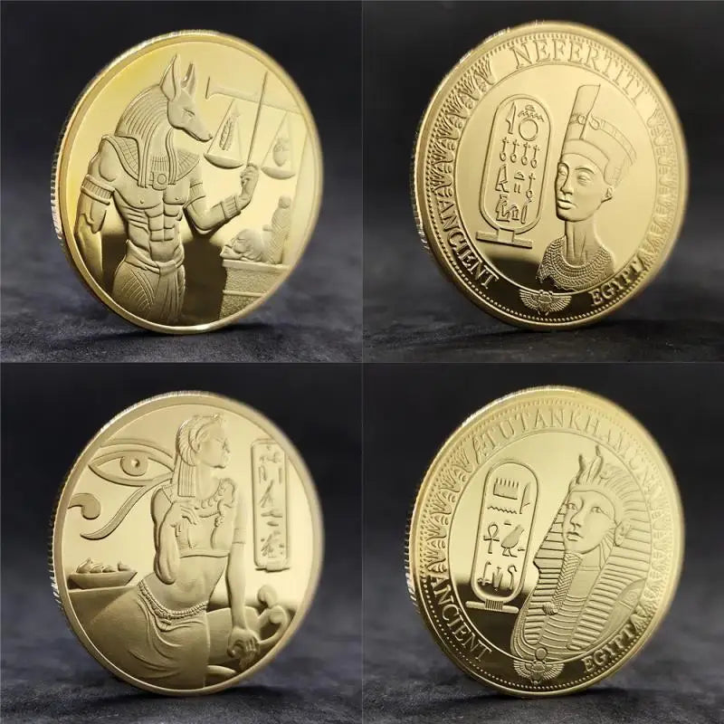 Anubis & Pharaoh Silver Commemorative Coin – Ancient Egyptian Collectible