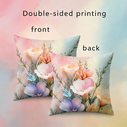 4Pc Bohemian Ramadan Lantern Throw Pillow Covers with Crescent Moon Floral Leaf Print Cushion Cases for Sofa Living Room Bedroom