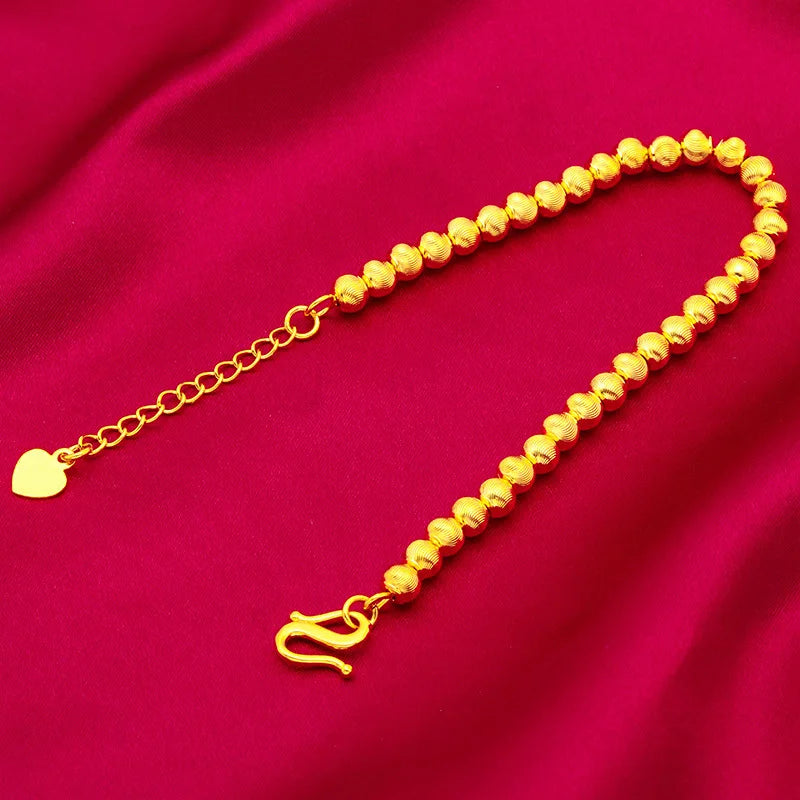 Ins Cat's Eye Gold Bracelet! 24K Gold AU999 Women's, Gradient Cat's Eye + Matte Gold Contrast, Elastic Adjustable