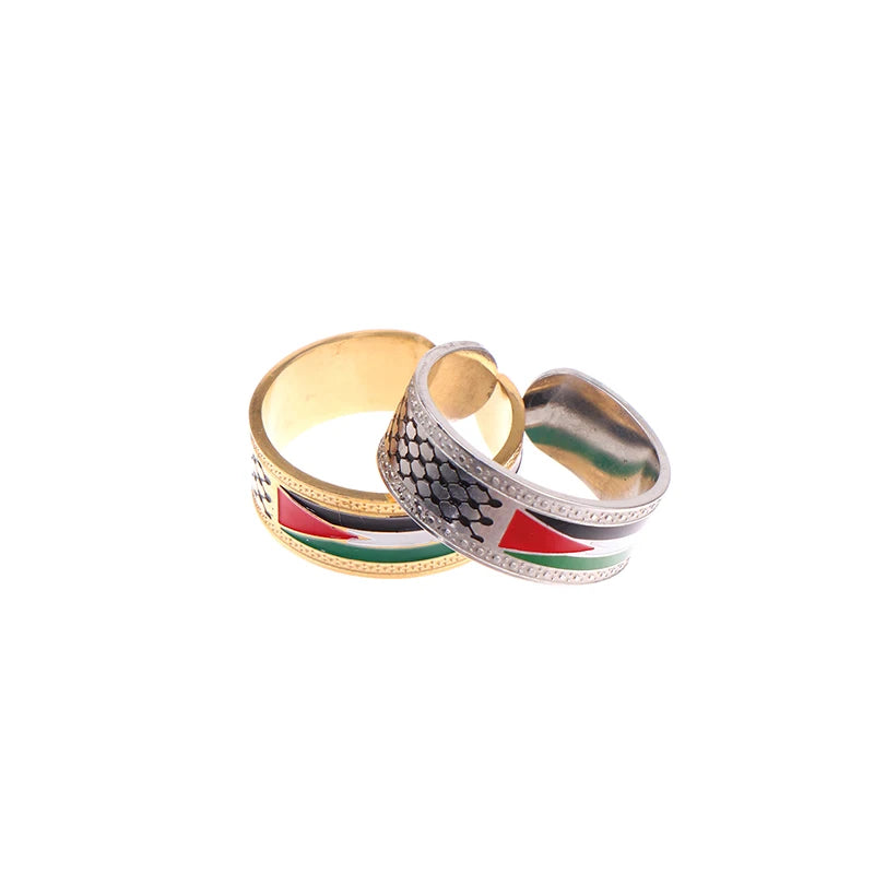 Luxurious and Exclusive Arab National Style Palestinian Scarf Kufiya Ring; Ideal Jewelry Gift for Modern Men and Women