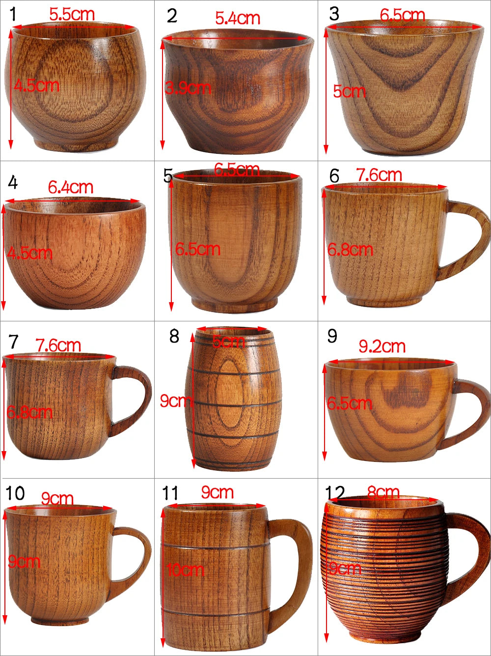 Handmade Spruce Wood Cups – Natural Big Belly Mug for Tea, Coffee & Milk